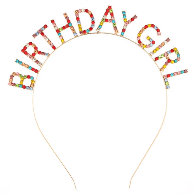 2025 New Arrival Fashion Headband Beautiful Letter & Rhinestone Crown for Birthday Girl Perfect Decorations
