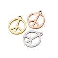Stainless Steel Peace Sign Round Hollow Charms Peace Symbol Charms for Jewelry Making Charms Earrings Necklace Bracelets