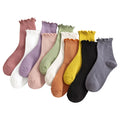 Wholesale Popular Retro Ruffle Ankle Socks Women Cotton Spandex Girls Knitted Summer/Winter Daily Body Logo