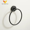 Matte Black Wall Mount Bathroom Hand Towel Holder with Ring Accessories for Convenient Storage