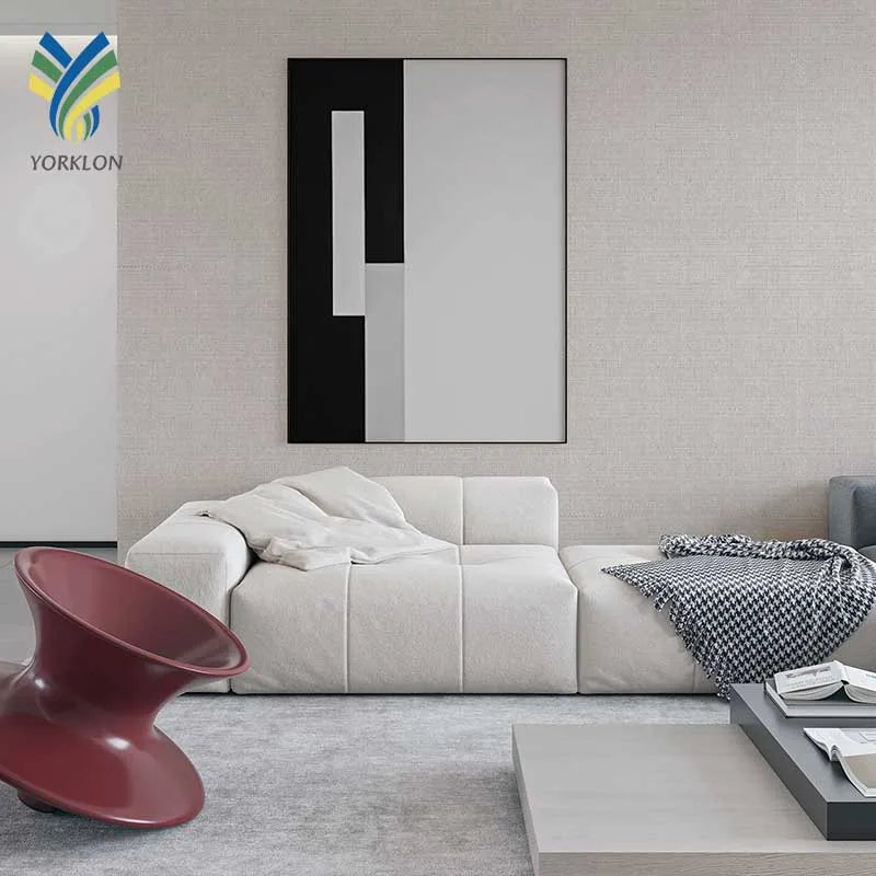 YD-01 Custom Interior Modern Luxury Wallpaper Waterproof Polyester Cotton Linen Textile Wallcovering