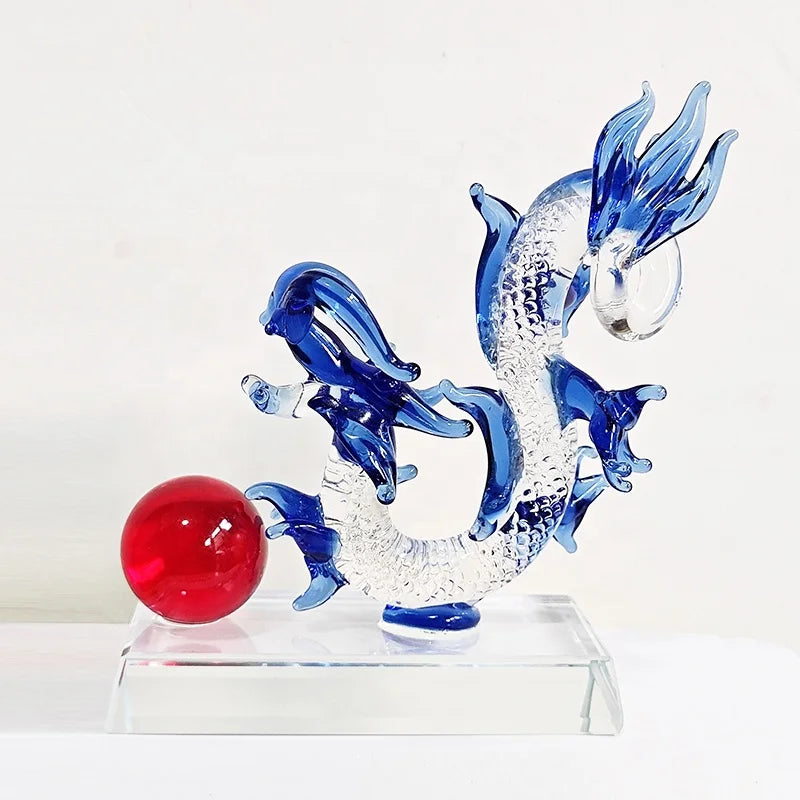 2024 Chinese Style Zodiac Dragon New Year Crystal Glass Dragon Gifts Party Giveaway Popular Office Table Decoration