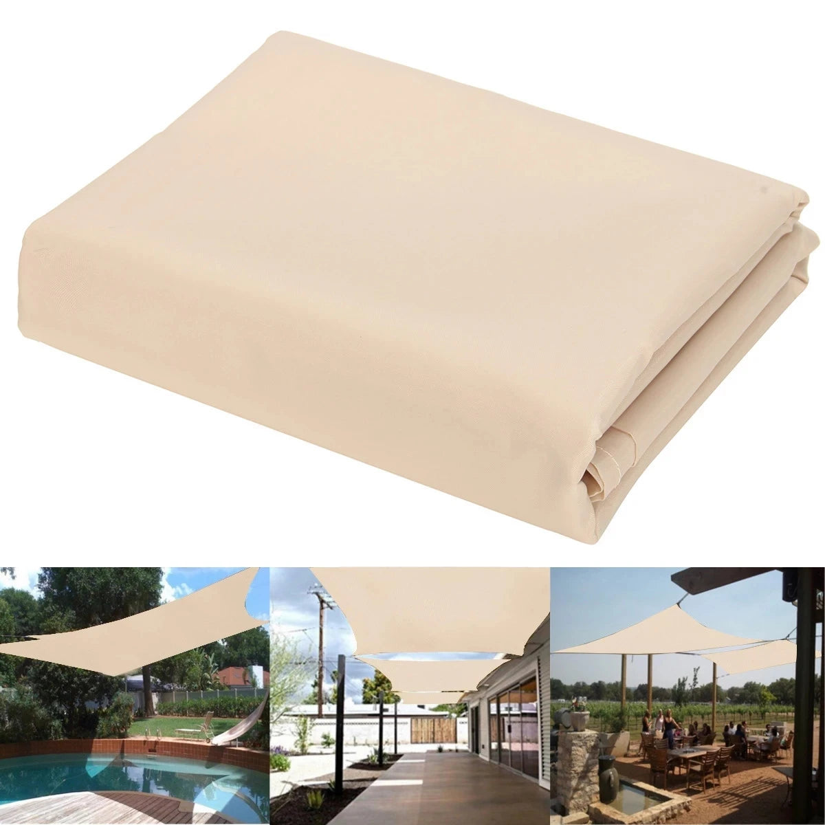 Factory Price 3x3M Waterproof Shade Sail Square Rectangle Sunshade Garden Terrace Canopy Swimming Sun Shade Camping Yard Sail