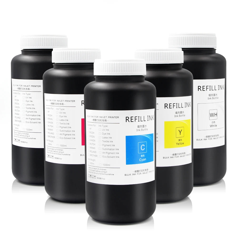 Ocbestjet 1000ML/Bottle LED UV Leather Ink for Ricoh G5 for Seiko Printer
