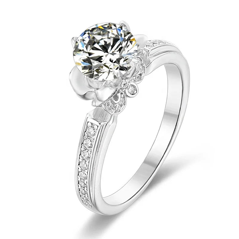 Luxury 1ct VVS Moissanite Wedding Ring 925 Sterling Silver Diamond Rings Moissanite Jewelry Engagement Ring