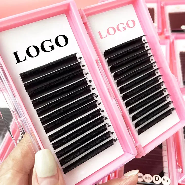 Private Label 0.03 0.05 0.07 Individual Lash Supplier Soft Loose Base Fan Matte Black Volume Eyelash Extensions