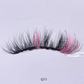 G11 Colored Glitter False Eyelash 20MM Colorful Glitter Faux Mink Black pink Silver White with Custom Packaging Box