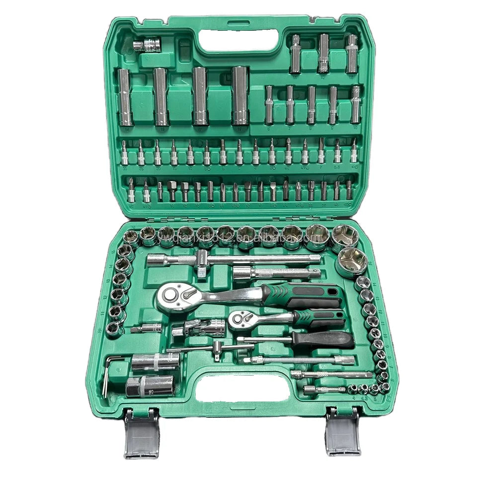 94pcs CR-V Multifunctional High-Torque Portable Wrench Kit Car Motorcycle Maintenance Heat-Treated Combination Box OEM Case