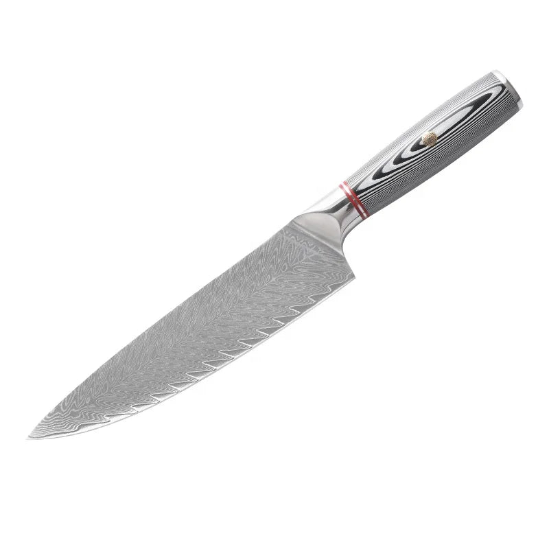 GOODA 8 Inch Handmade GV10 67 Layers Damascus Steel Chef Knife Set with Wood Handle Ambidextrous Design Gift Box