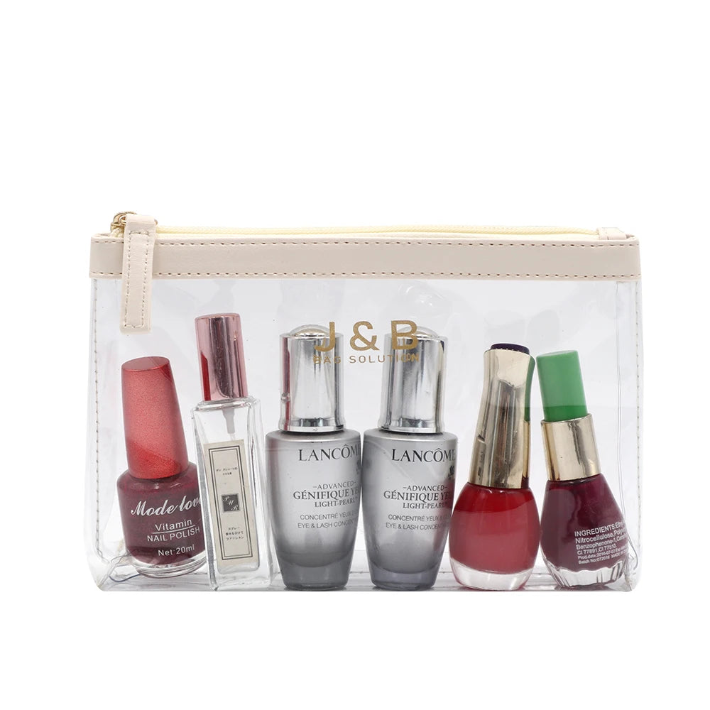Custom Transparent PVC Makeup Cosmetic Zipper Bag Personalized Printed Logo Translucent for Toiletry Packaging Gift Bag OEM