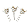 Elegant Handmade Bridal Hair Pins Floral Leaf Hair Clips Wedding Jewelry Headdress Accessory