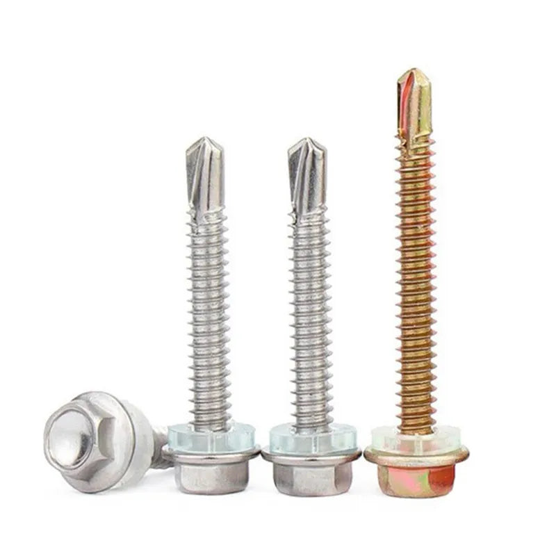 Drill Tail Screw Hexagon Self-tapping Screw M5 Self-drilling Screw Color Steel Tile Dovetail Wire Nail M6.3 Lengthened M5.5