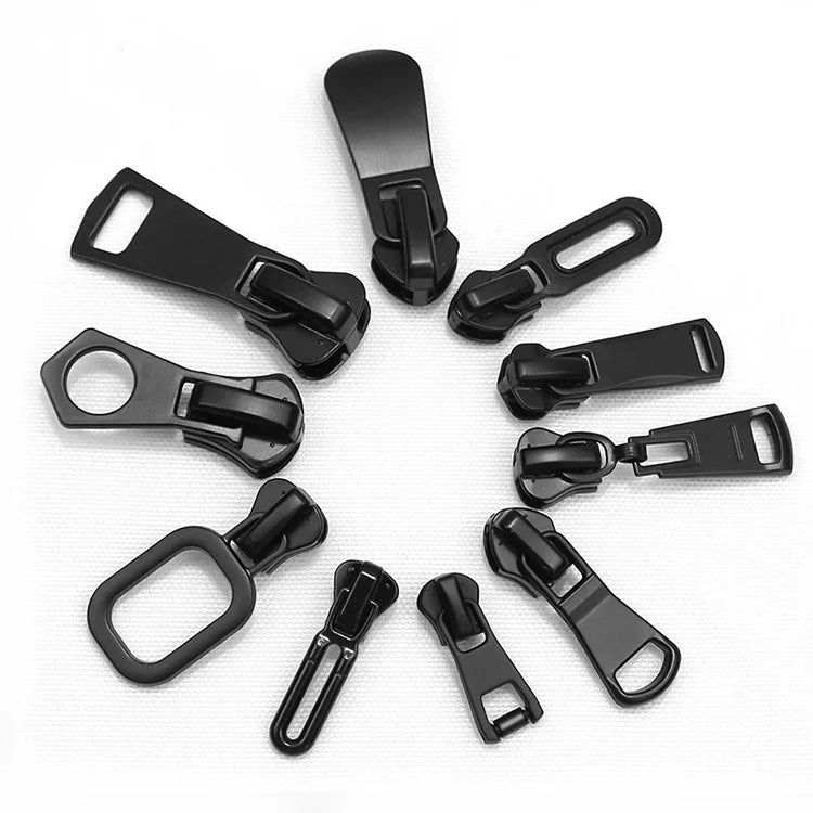 Wholesale High-grade Manufacturers No. 3 No. 5 No. 8 Nylon Metal Resin Pull Head Black Zipper Puller