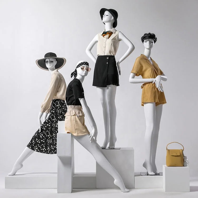 XINJI Fashion Branded Boutiques Clothing Store Window Display Rack Matt White Full Body Models Female Mannequins Women Mannequin