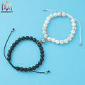 1 Pair 6Mm Adjustable Agate White Turquoise Natural Stone Beads Bracelet Wholesale Hot Jewelry Accessories