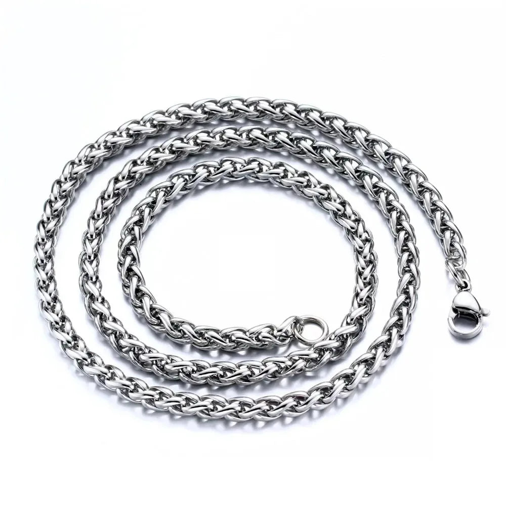 Custom Made Heavy-duty Smooth Waterproof Rust Resistant Stainless Steel Nature Color Flower Basket Chain Necklace for Men Women