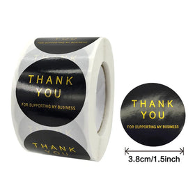 Self Adhesive Custom Die Cut Thank You Card Sticker With Custom logo in a Roll