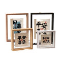 Floating Photo Frame Home Decorative MDF Double Sided Transparent Glass Customized Logo Modern Design Non-Toxic Display Stand