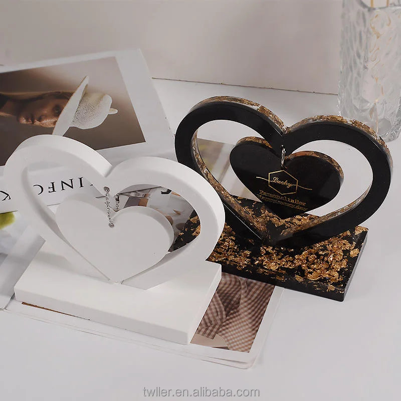 Valentine's Day Love Heart Shape Silicone Mold for Photo Frame Epoxy Resin Mould Picture Frame Silicone Mold for Home Decoration