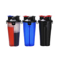 Amazons Hot Selling 700ml Dual Threat Shaker Bottle Protein Mixer Water Cup With Double Storage Compartment Free Sample