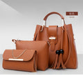 Classic Good Price Pu Leather Ladies Shoulder Tote Bag Women Purses 2024 Handbags Set