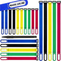Reusable Self-Adhesive Cinch Loop Cable Tie Down Straps with Multipurpose Use and Write-On Label for Easy Cord Management