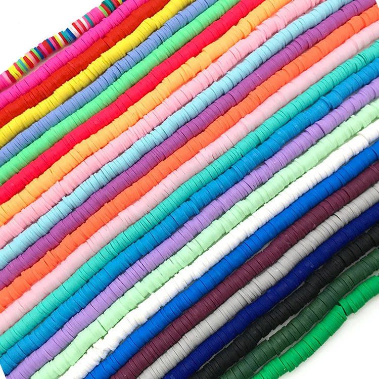 Wholesale Mixed 4/6mm Clay Spacer Beads Vinyl Heishi Disc Polymer Clay Beads for Bracelet & Necklace Making