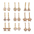 Wholesale Factory Price Jewelry Hot Selling Heart Flower Horse Eye Zircon Stone Small Dainty Cute Hoop Earrings Copper for Women