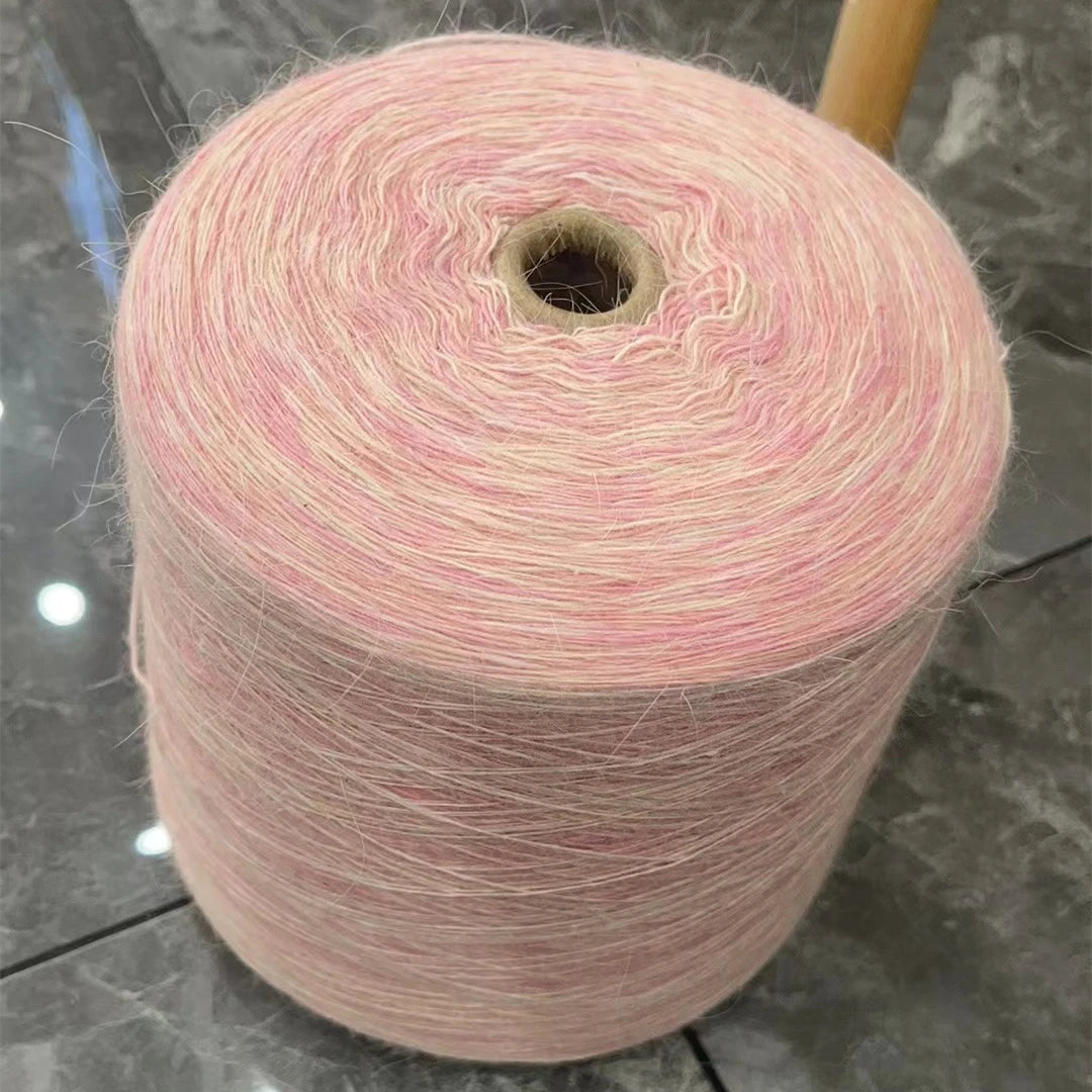 14nm/1 40% Angora 5% 20% Viscose 35% Nylon 35% Mink Fancy Yarn Flame Retardant Recycled Long Hair Colorful Weaving Embroidery