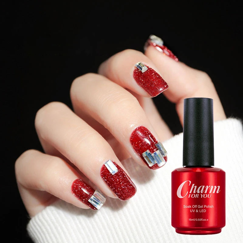 15ml Laser Disco Reflective Nail Gel Polish for Nail Art Phototherapy Glitter Flash Gel Nail Polish