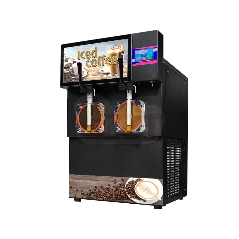55L/H 10L*2 ETL CE Italian Granita Slushie Maker Double Tanks Frozen Slush Machine Smoothie Cold Drink Maker Margarita Machine