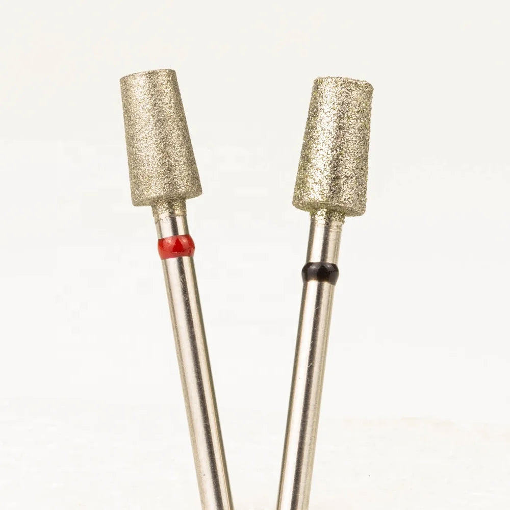 Stock Wholesale 5.0mm Taper Barrel Coarse Medium Fine Manicure Russian Diamond Nail Bit Cuticle Prep in Storage
