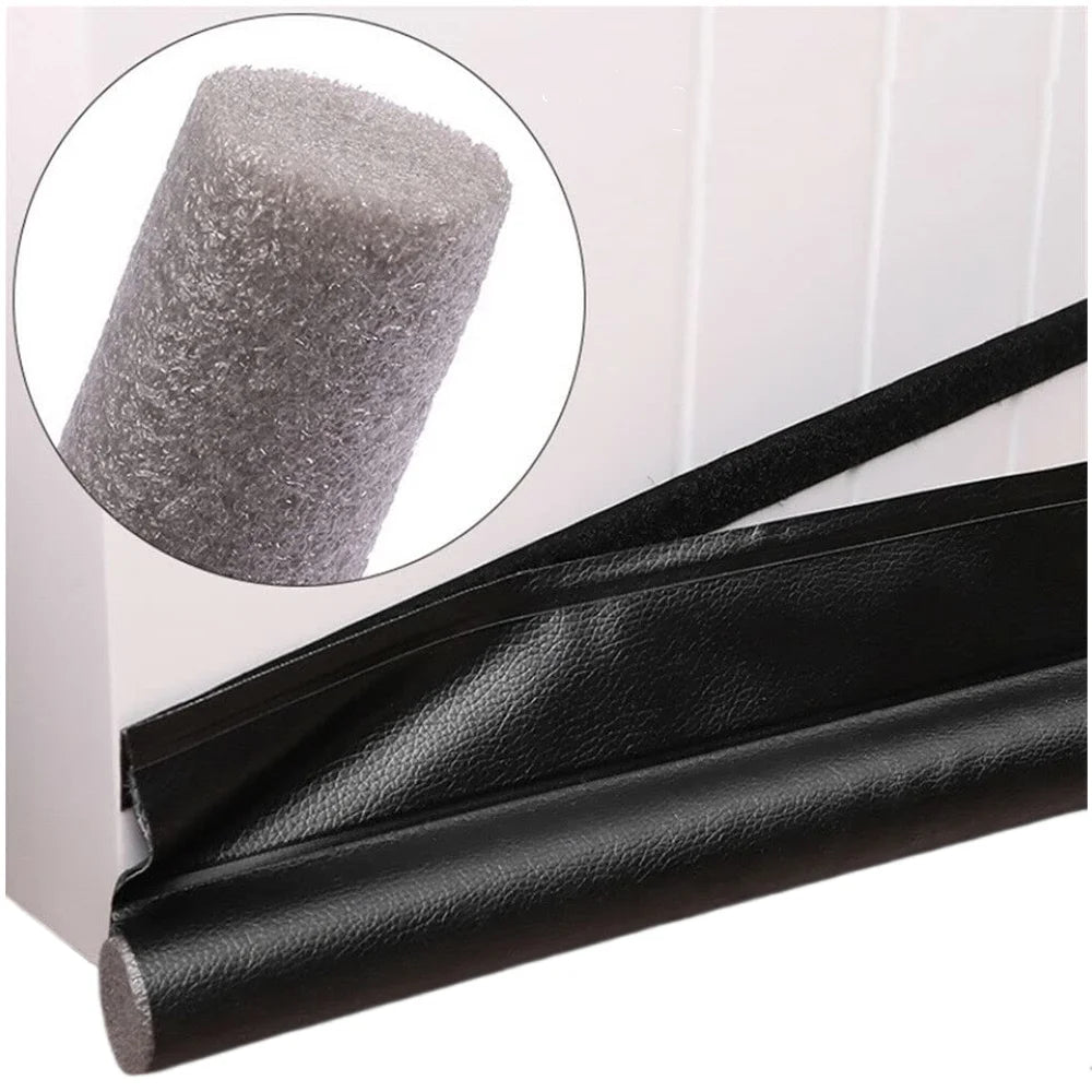 Adjustable PU Foam Soundproof Door Draft Stopper Reduce Noise and Block Cold Air & Breeze Door Seal Sweep Bottom Seal