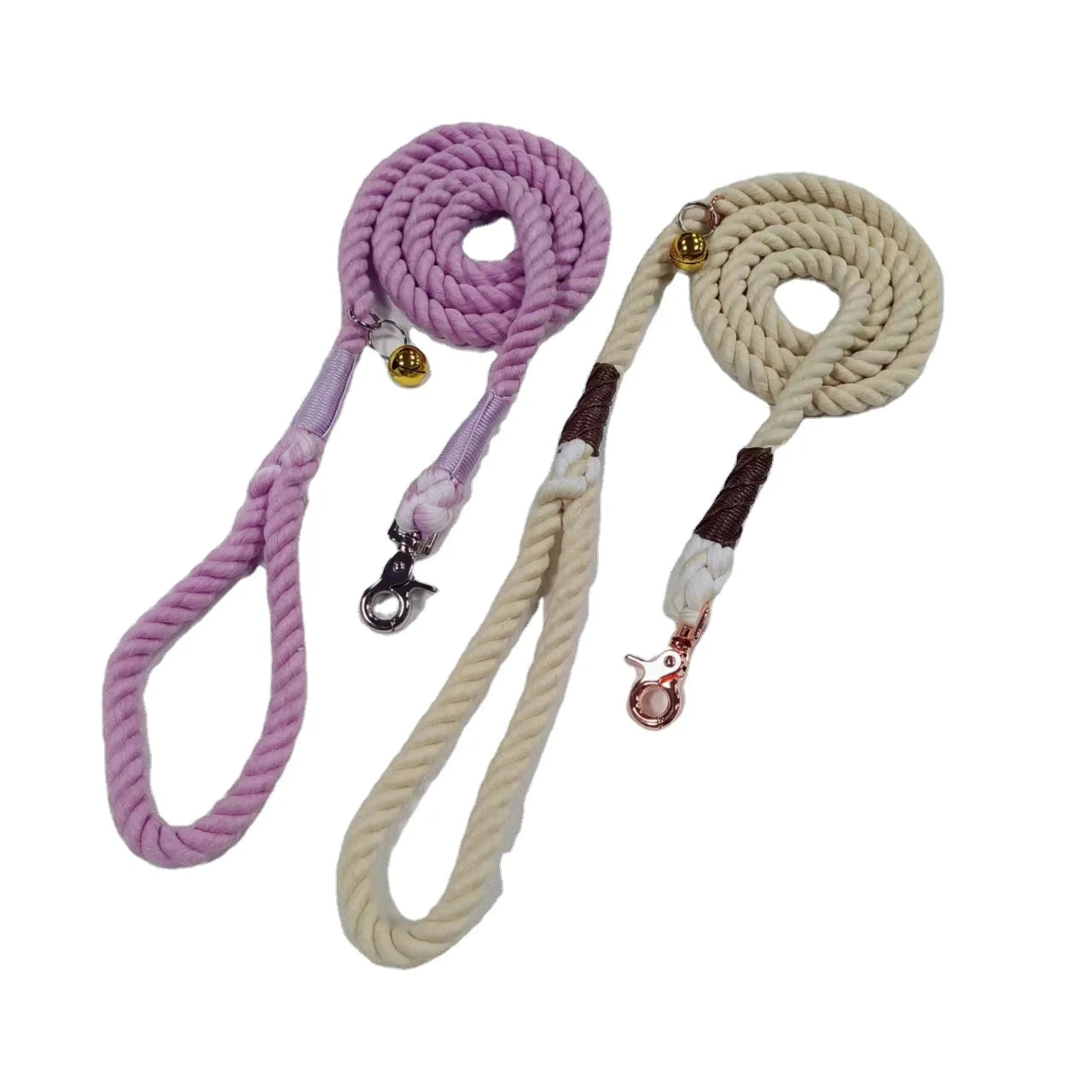New Arrival Custom Pet Lead Ombre Braided Dog Rope Handmade Cotton Dog Leash and Collar