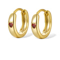Daidan Women Earrings Jewelry Purple Luxury Red Sterling Silver Heart Cz Circle Hoop Earrings