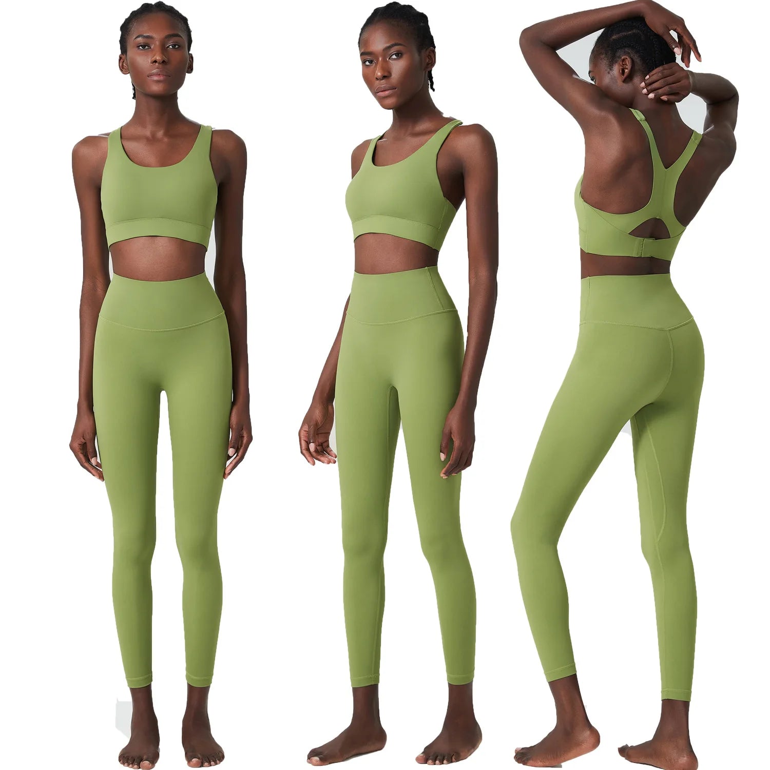 Custom High Waisted Yoga Pants Leggings Bra Sets Sportswear for Women Active Wears Gym Fitness Sets Yoga Clothes
