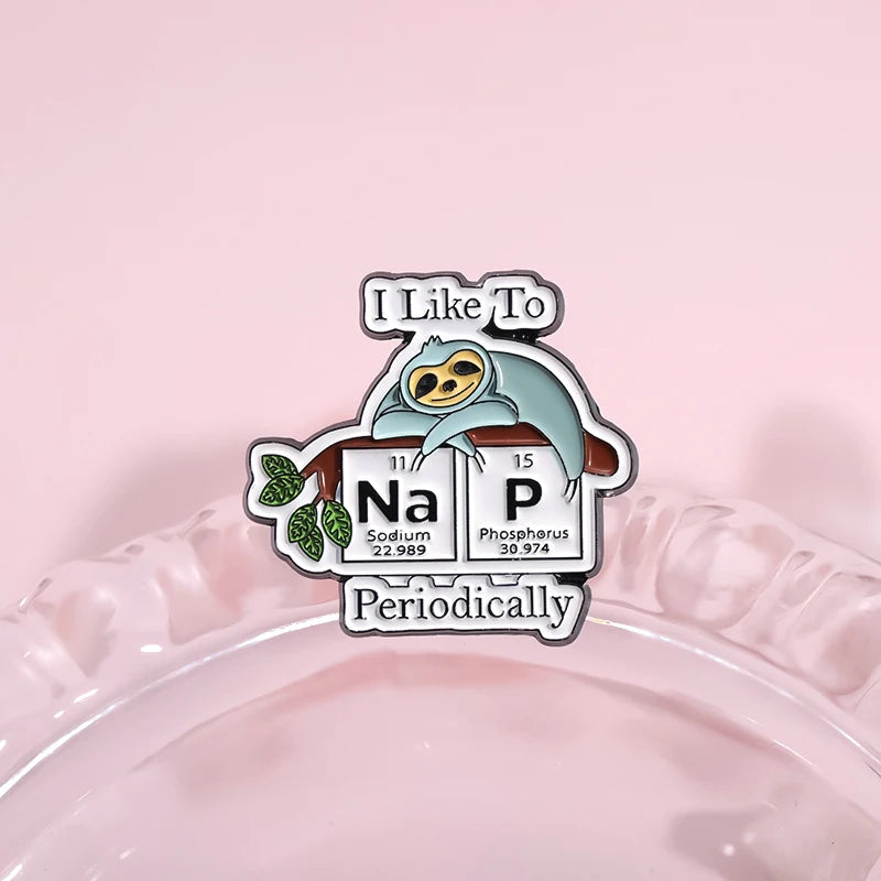 Take a Moment THINK Periodically Periodic Table Elements Color Pins Chemistry Element Brooch Science Experiment Lapel Pin Enamel