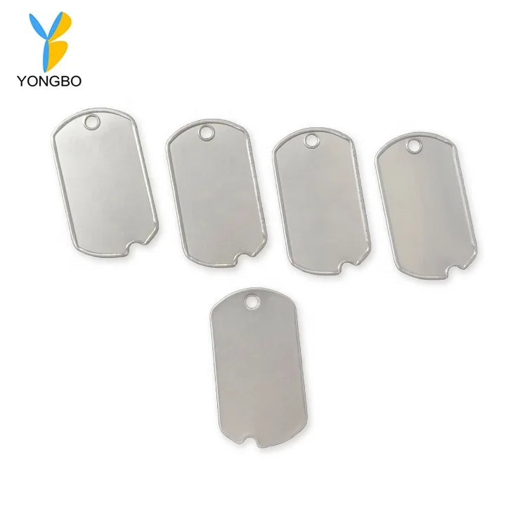 Personalised Metal Rolled Edge Dog Tag 304 Stainless Steel Blank Notched Dog Tag Name Plate