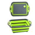 Portable Collapsible Cutting Board Washing Fruit Vegetable Basin Folding Camping Cutting Board Multifunctional Kitchen Basket