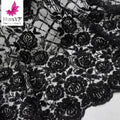 2024 Hot Black Rose Flower Mesh Fabric Lace Beaded Sequins Fabric for Gown Glamorous Dresses HY1765-6