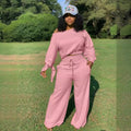 2025 Women Spring Two Piece Set Fashion Elegant Solid Color Leisure Sports Outdoor Jogging Suits Custom Logo 2 Piece Set