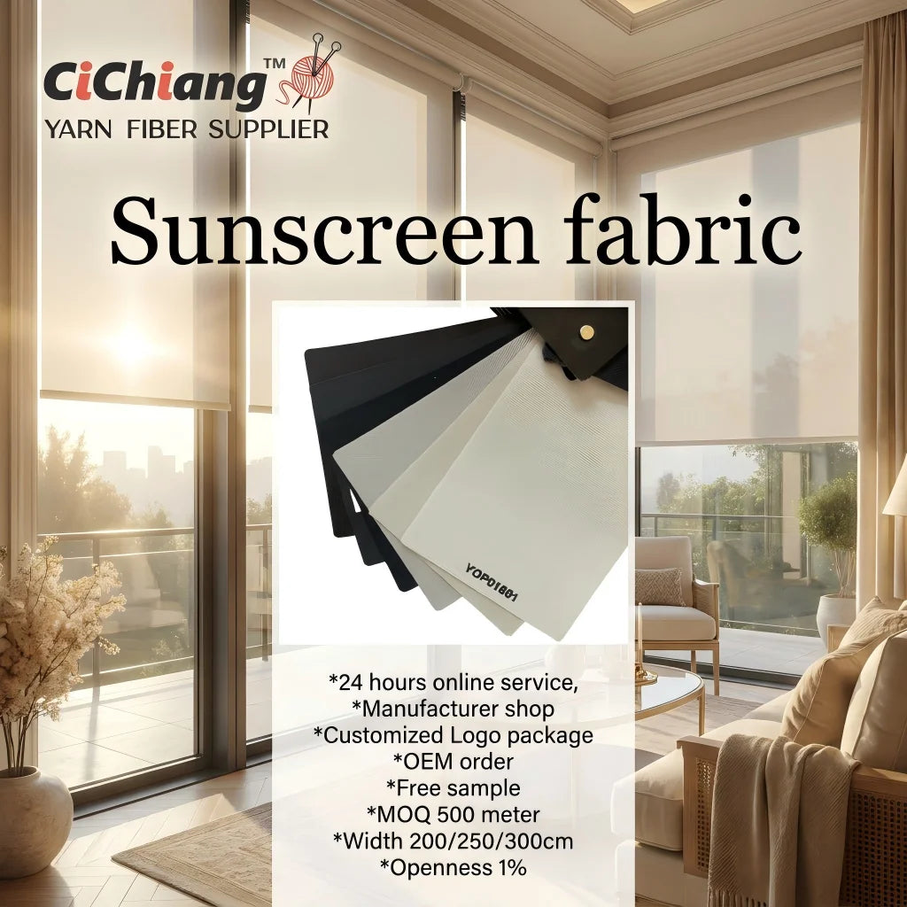 Hometextile 30% Polyester + 70% PVC Flame Retardant  Window Blackout Sunscreen 1% Openness Mesh Fabric Woven Roller Blinds