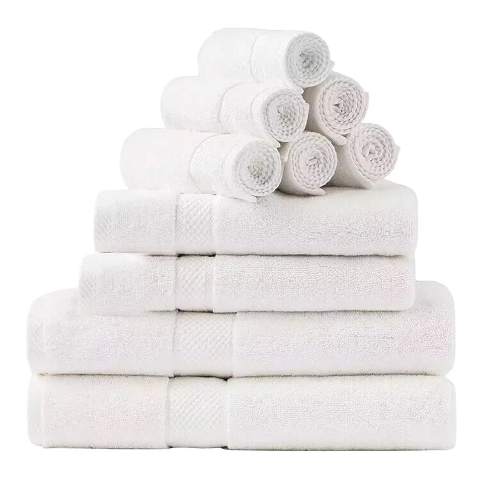 Wholesale 100% Cotton 3-Piece Hand Face Bath Towel Set Custom Logo & Floral Embroidery White for Beach Hotel Kids-China