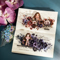 15pcs/pack Twilight Flower Sea Series Flower English Collage PET Stickers Handbook Collage Decoration Material