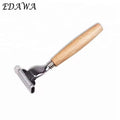 Hot-selling Wooden Handle Stainless Steel Razor Eco-friendly Shaving Grooming Beard Tool Men's Beard Care for Home