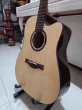 G-600C 41 Inch 6 String Natural Acoustic Guitar with Solid Spruce Top