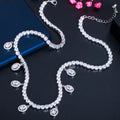 Shiny Tennis Gold Color Green Pink White Cubic Zircon Stone Charms Choker Necklace for Women Bohemia Summer Beach Jewelry Gifts