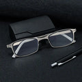 Fashion Simple Metal Frame Anti-Blue Light Portable Silver Foldable Reading Glasses for Men Made in China Eyeglasses Frames