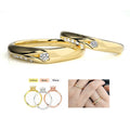 Abiding Unique Designer Personality Romantic Heart Finger Rings 14 Karat Gold Plated Lover Ring 925 Silver Ring Set for Couple