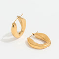 JOOLIM Jewelry PVD 18K Gold Plated Simple Chunky Irregular Geometric Hoop Earring Stainless Steel Trendy Jewelry